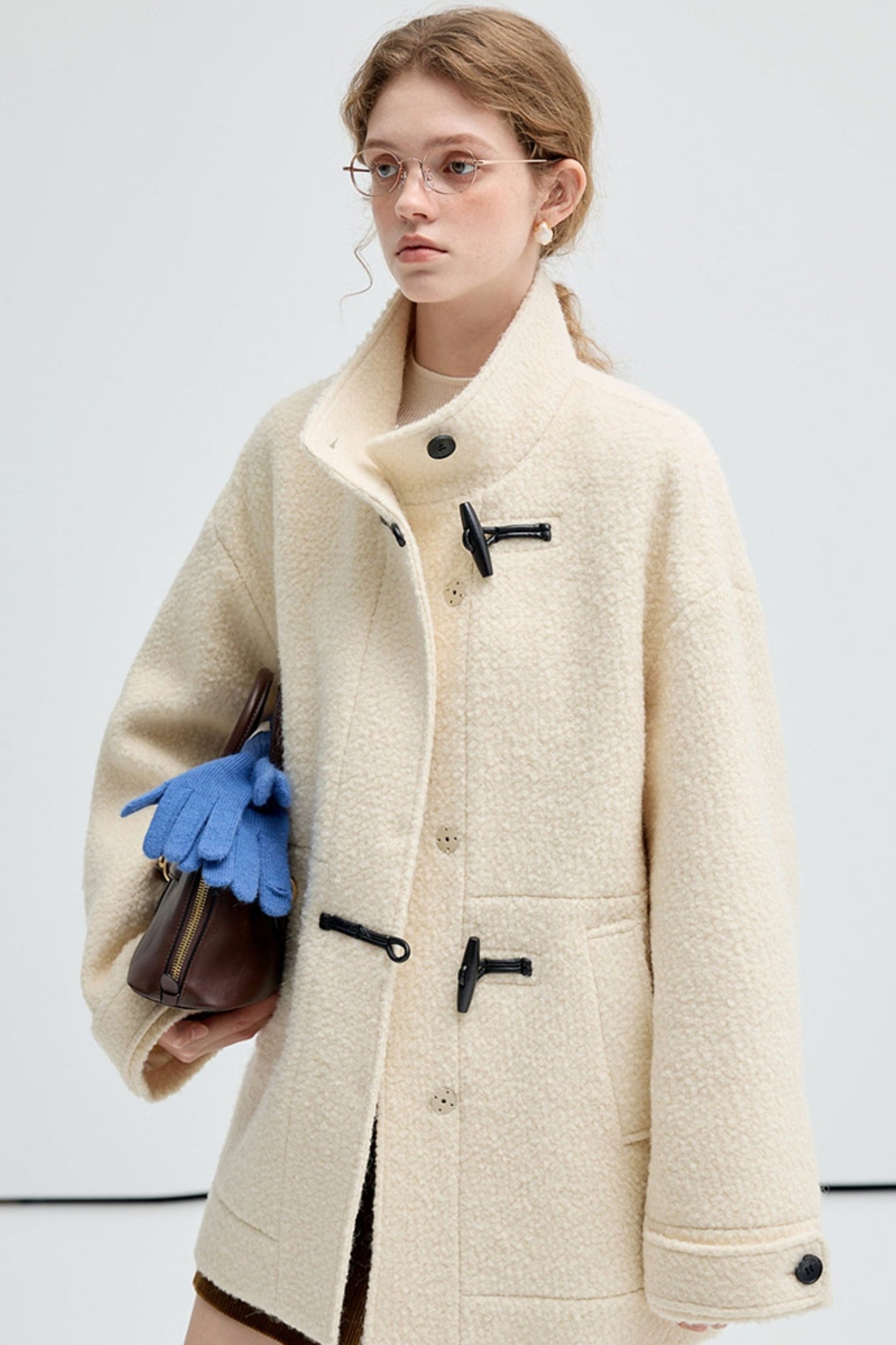 Granular Texture Wool Coat