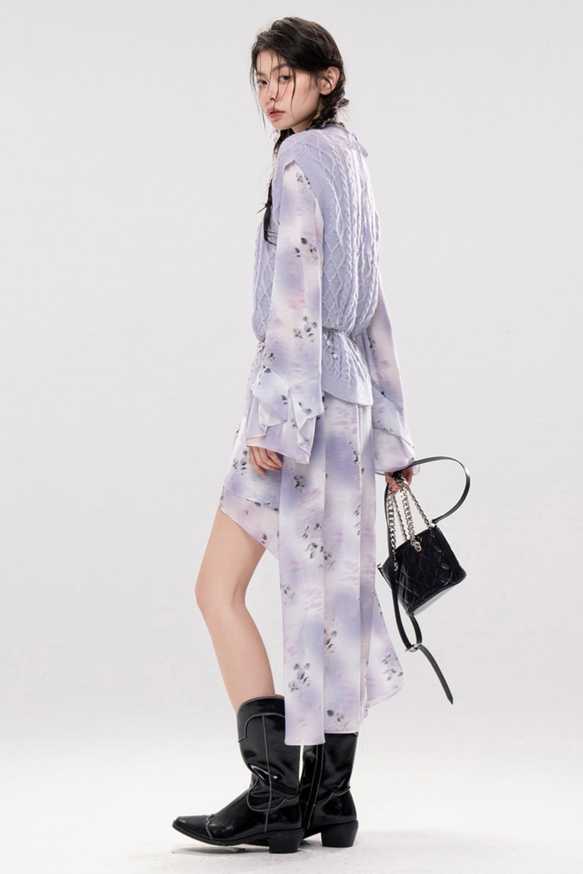 Smokey Purple Layer Dress Set Up