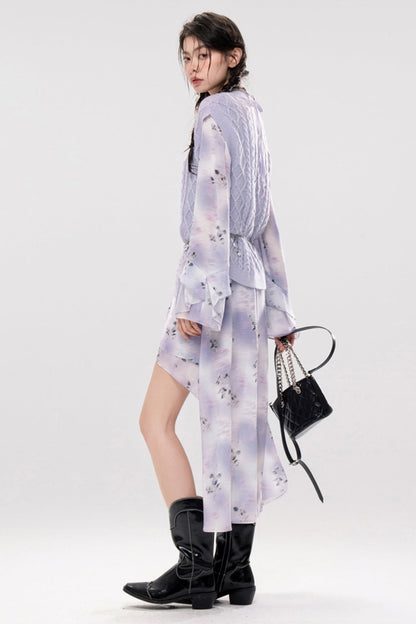 Smokey Purple Layer Dress Set Up