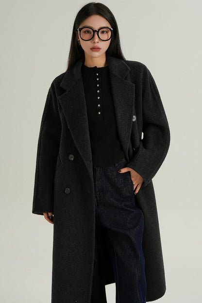 Double-Breasted Wool Suit Coat