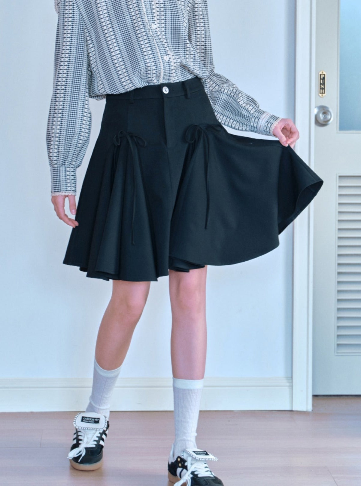 Bow Pleated Skirt