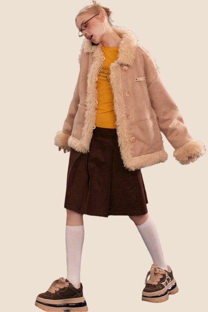 Thickened Retro Fur Collar Jacket