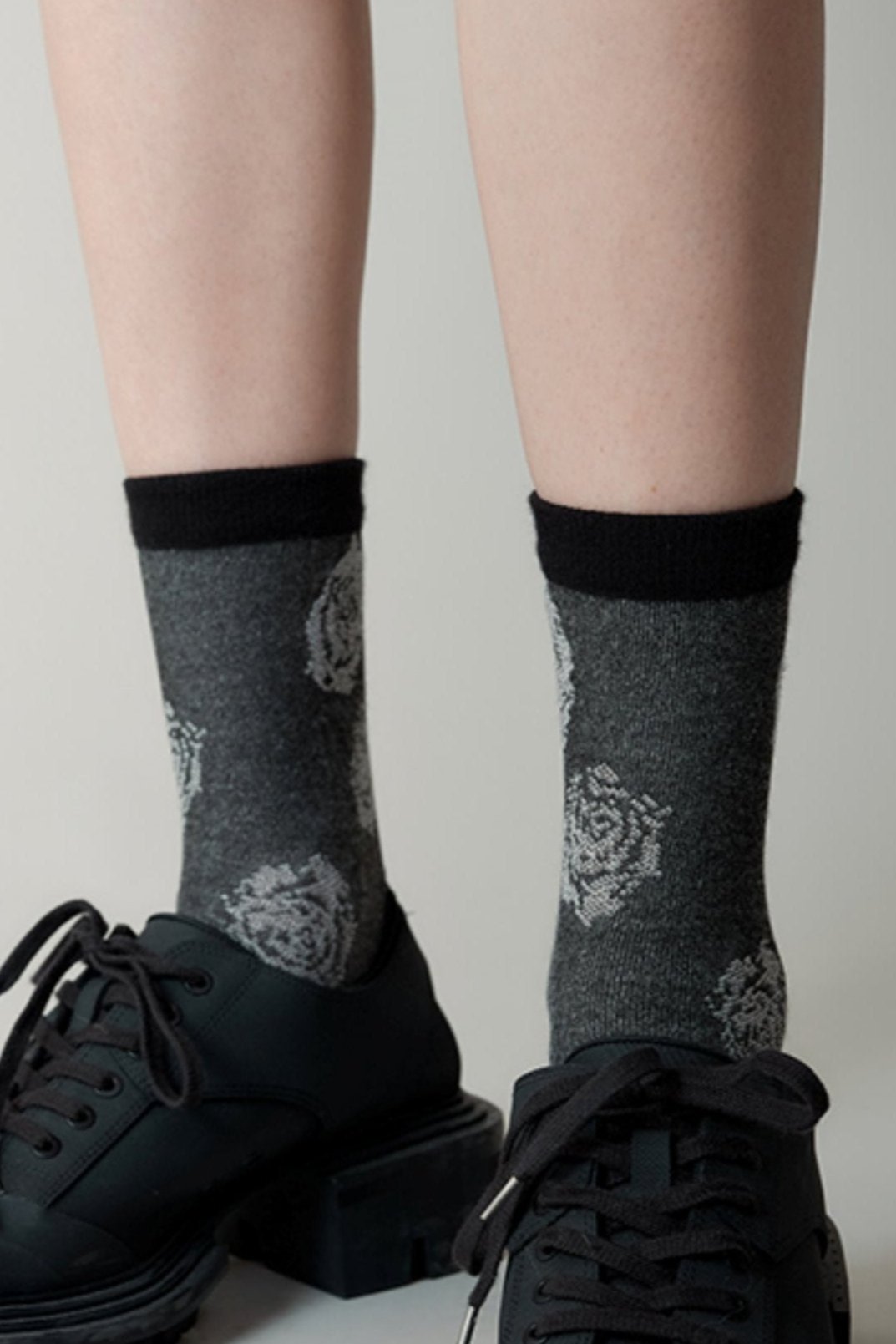 Embossed Rose Cotton Socks