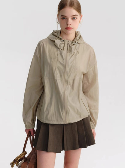Hooded Sun Protection Crop Jacket