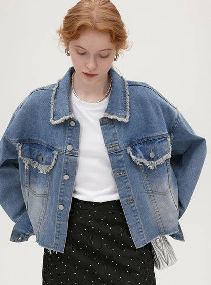 Loose Slim Lapel Denim Jacket