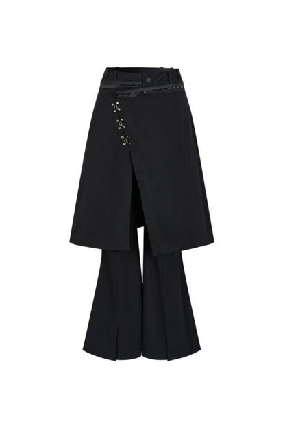 High Waisted Flared Skirt Pants