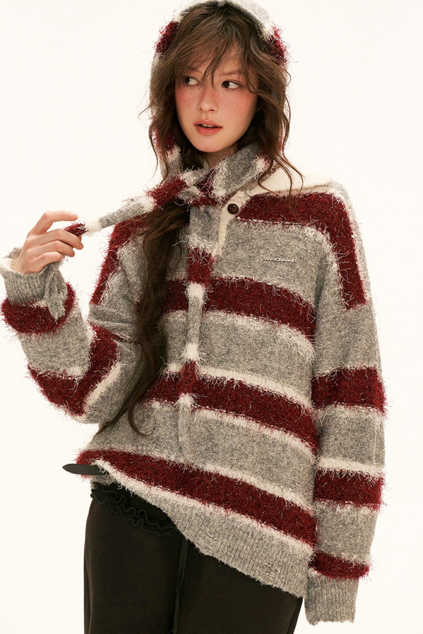 Distressed Stripe Knit Sweater