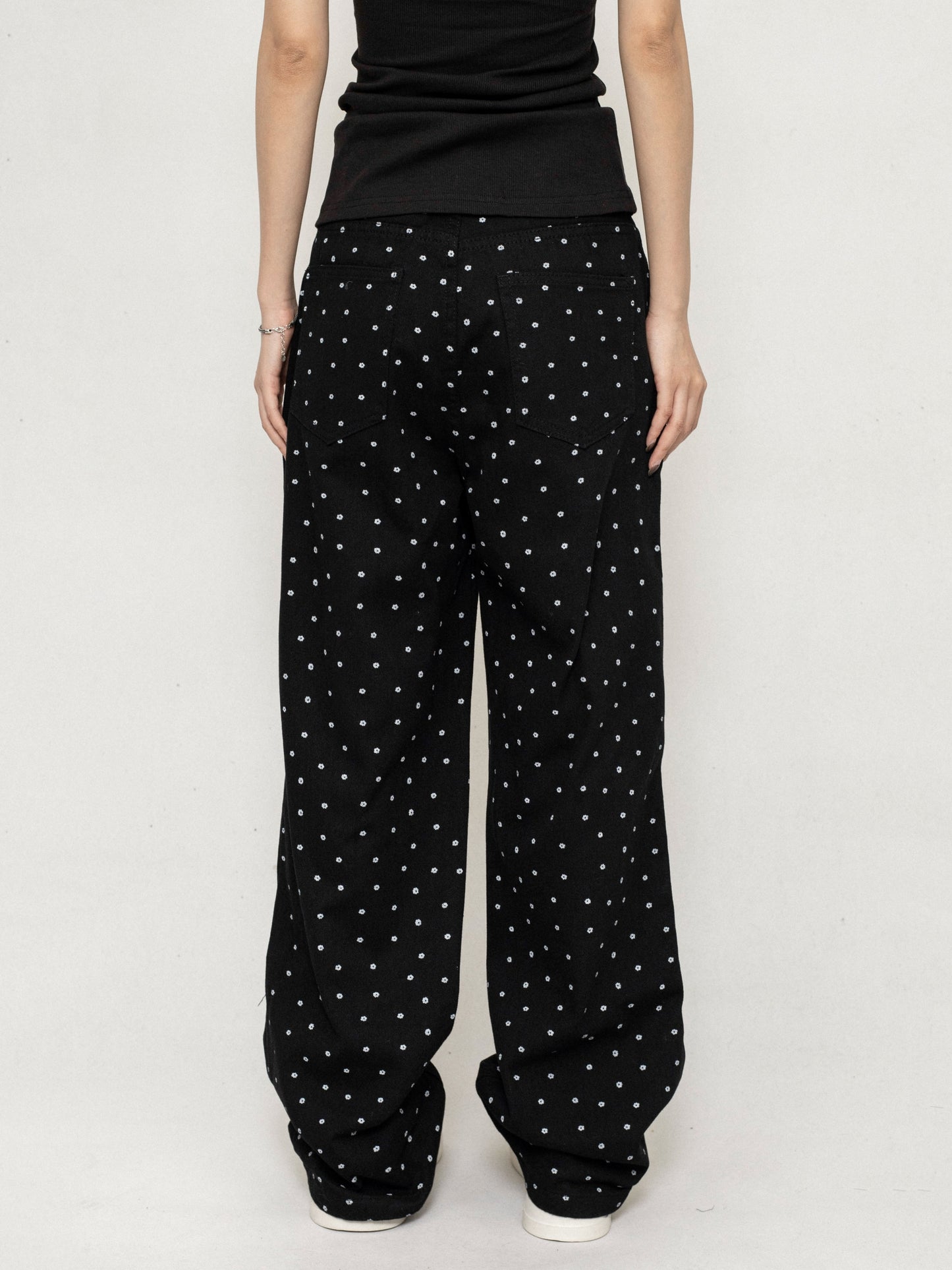 Loose Floral Wide-Leg Pants