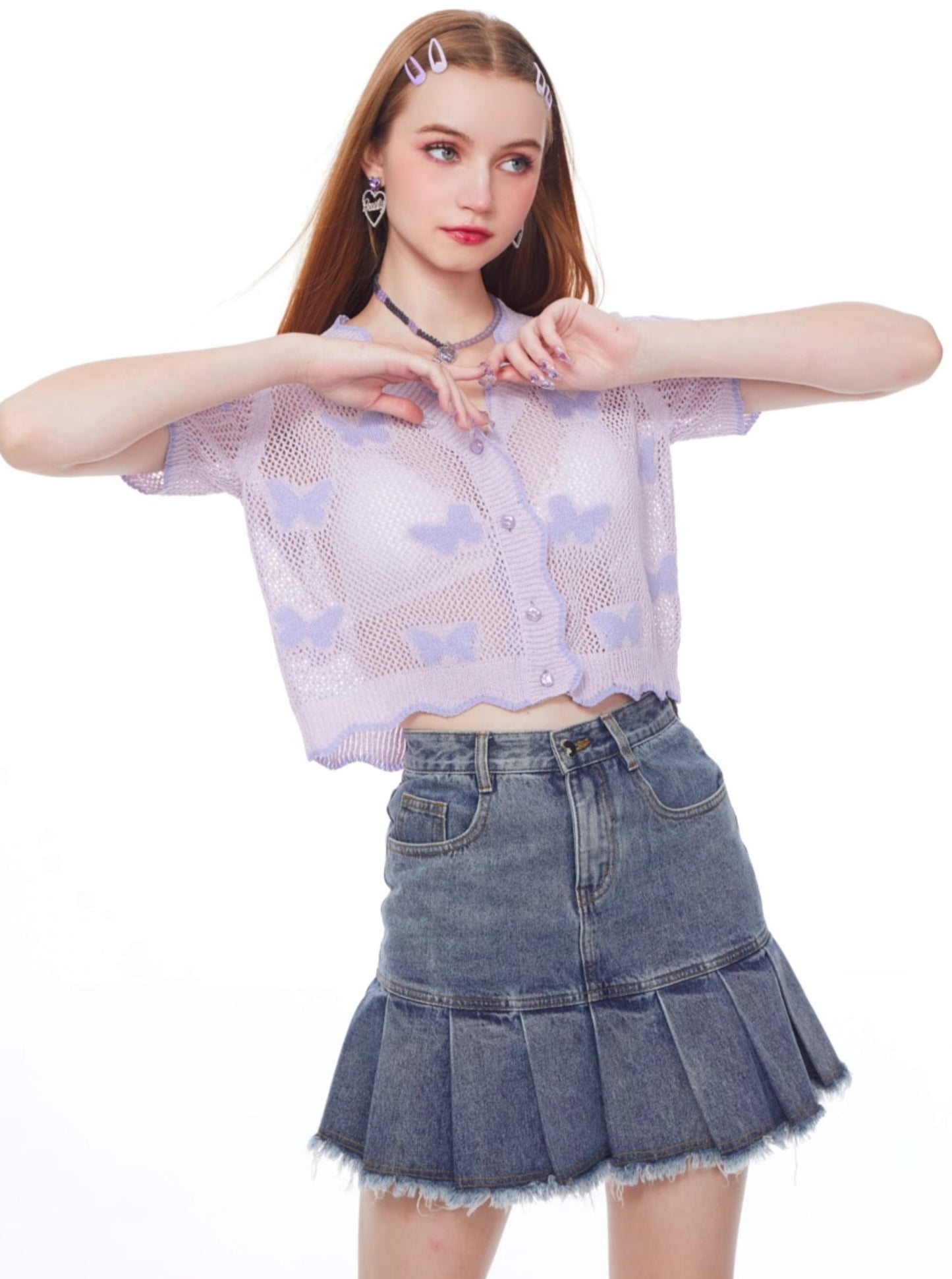 Retro Cropped Butterfly T-Shirt