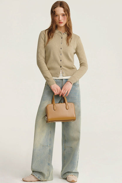 Light Color Straight Mop Jeans