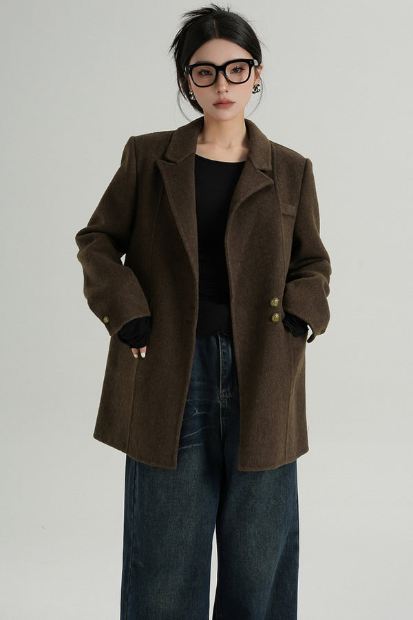 Fashionable Tweed Belted Jacket