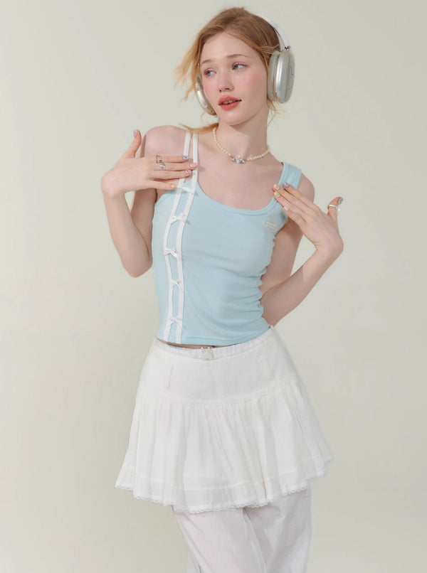 Graffiti Print V-Neck Drawstring T-Shirt