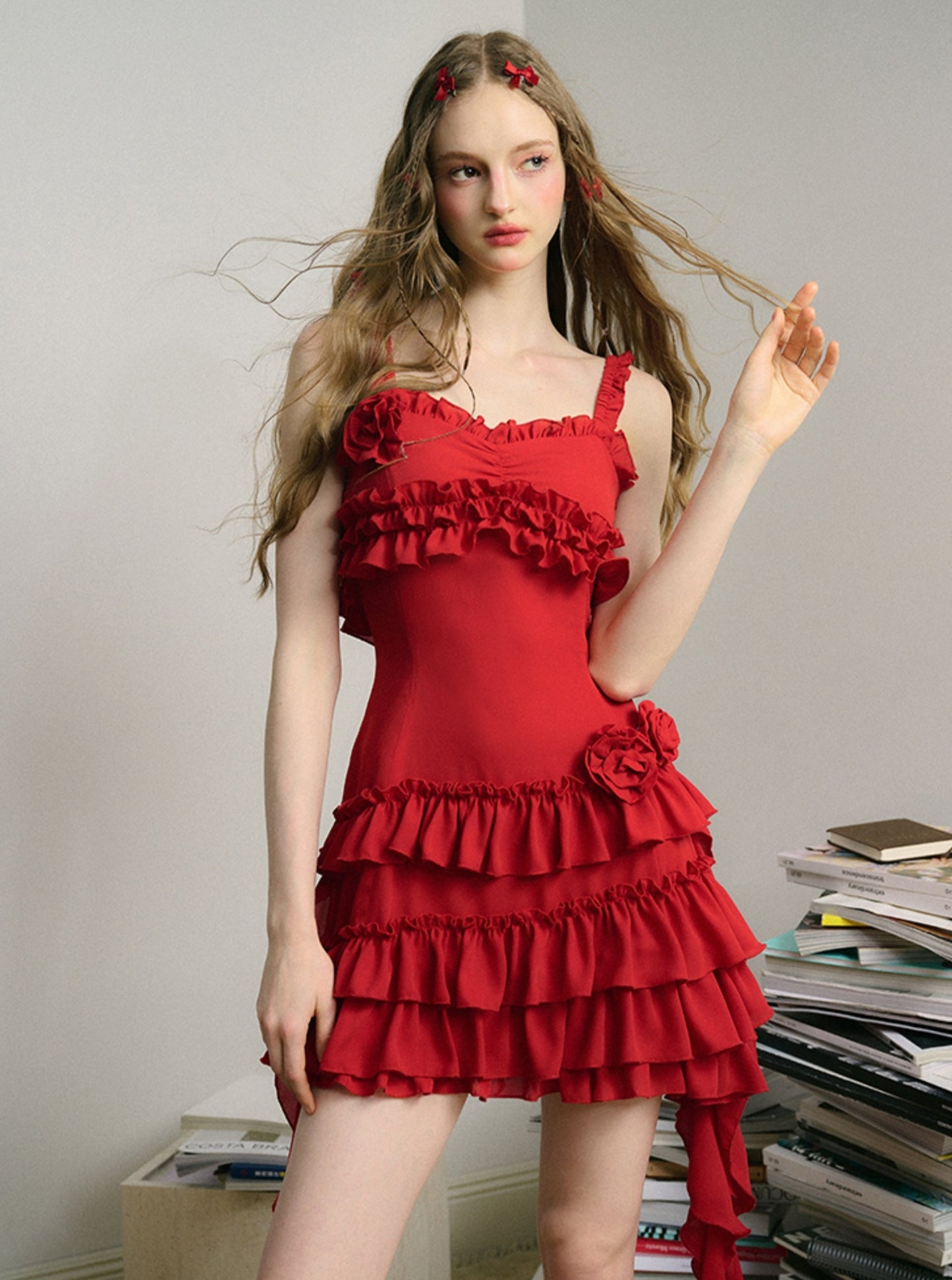 Rosy Vitality French Slip Dress