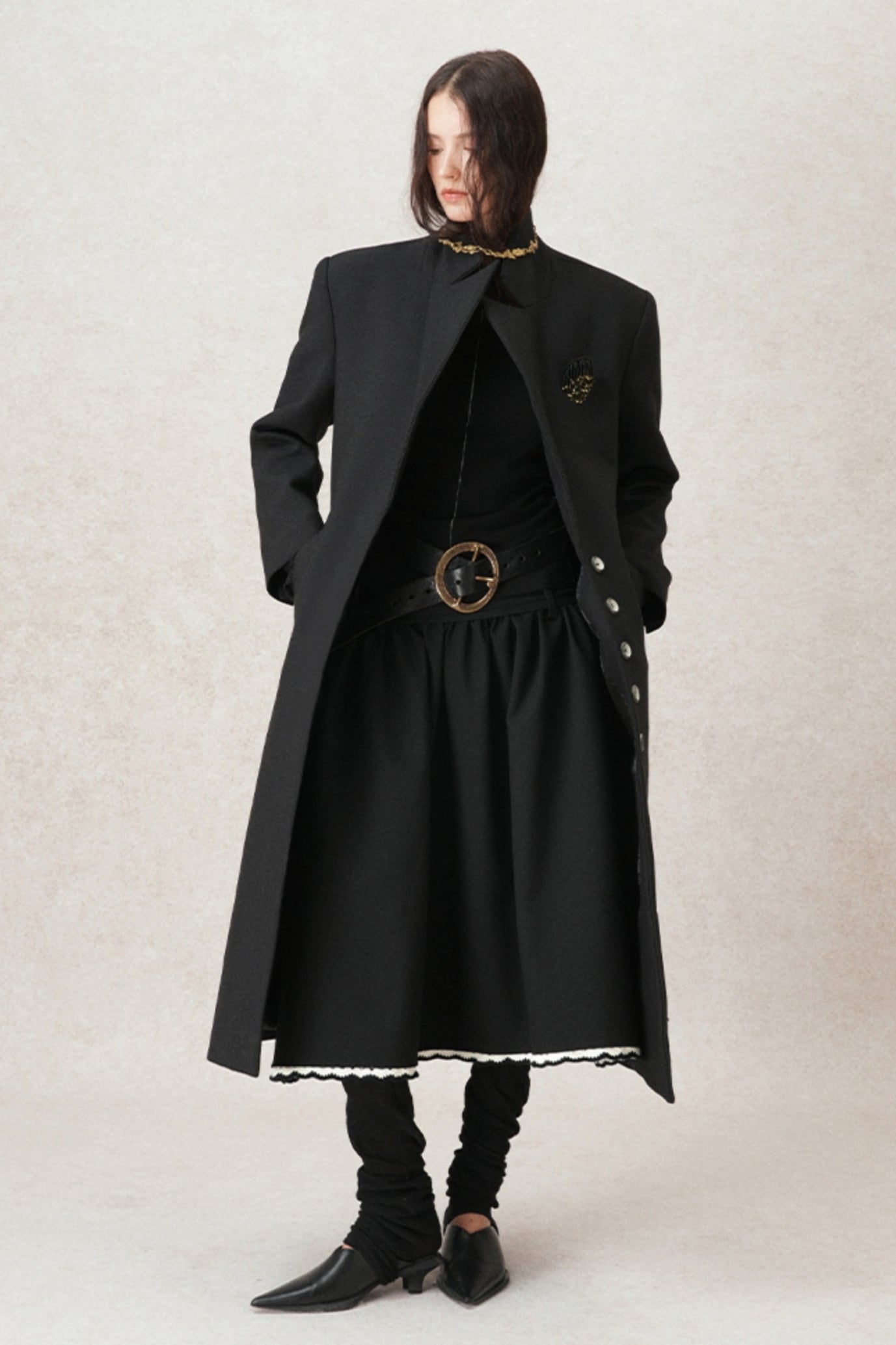 Kontrastierende Häkel-A-Linien-Puff-Rock 