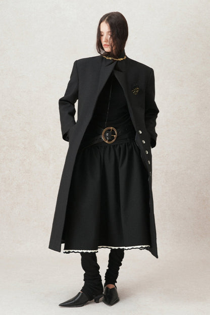 Kontrastierende Häkel-A-Linien-Puff-Rock 