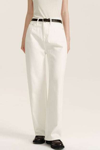 White Tencel Wide-Leg Pants