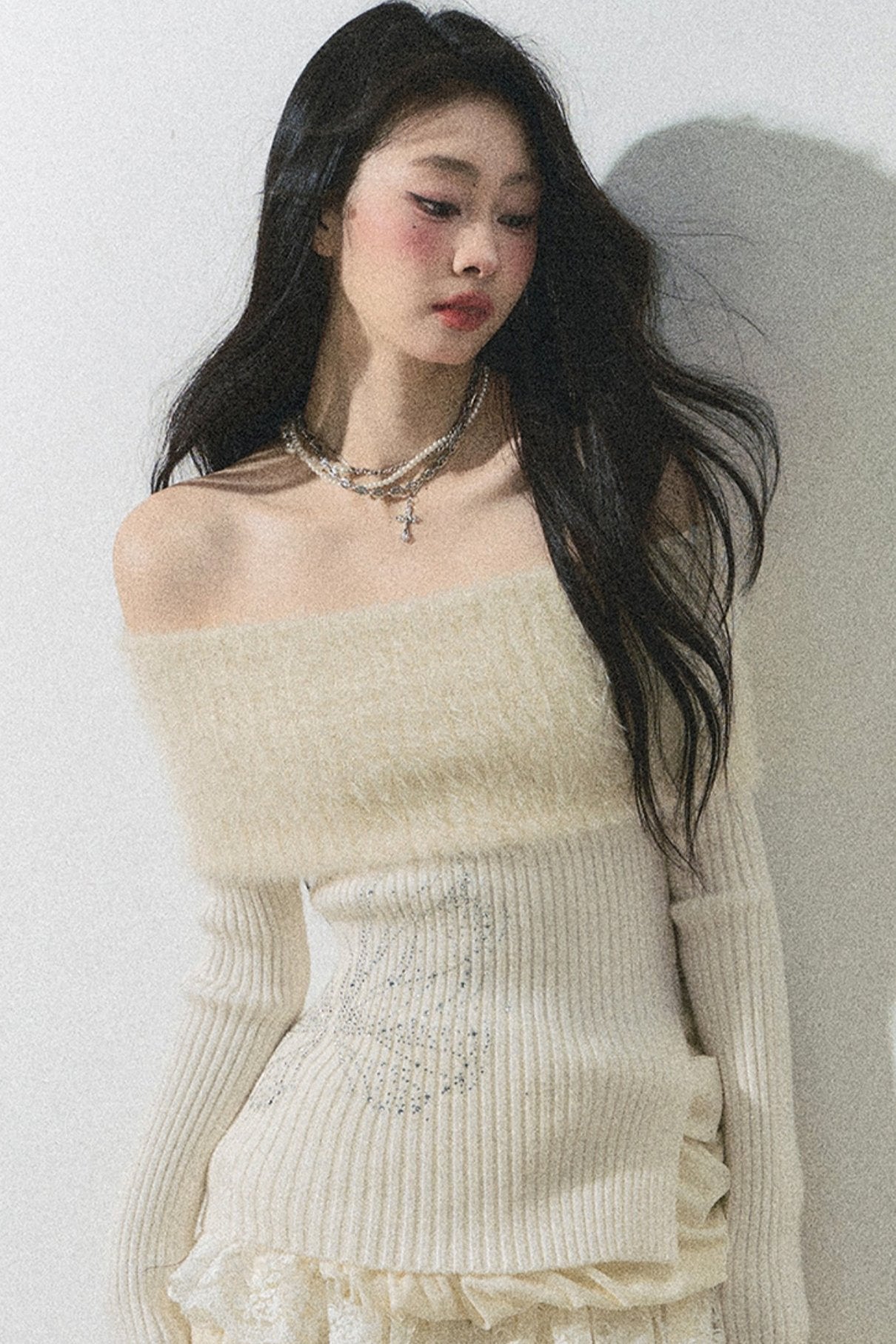 Sapporo ONE-SHOULDER KNIT SWEATER