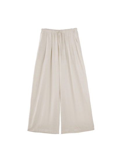 Chic Linen-Cotton Blazer & Wide Leg Pant Set-Up