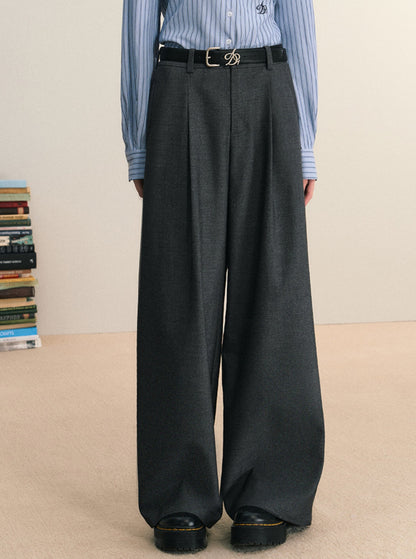 Wide-Leg High Waist Commuter Pants