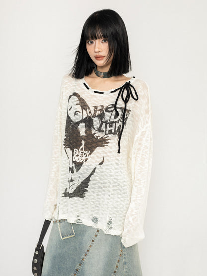 Cool Design Cut-Out Knit Top