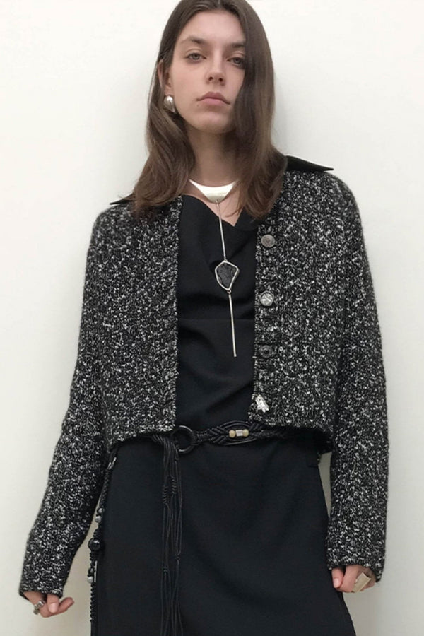 게으른 스타일의 염소 털 가디건 