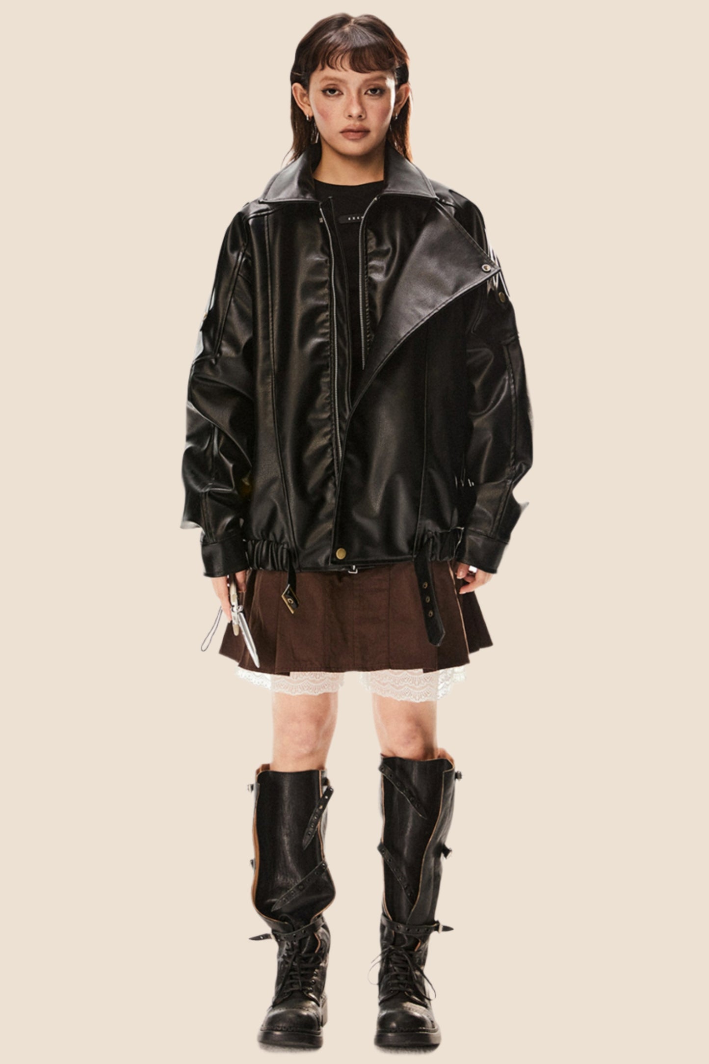 Heavy Leather Biker Jacket