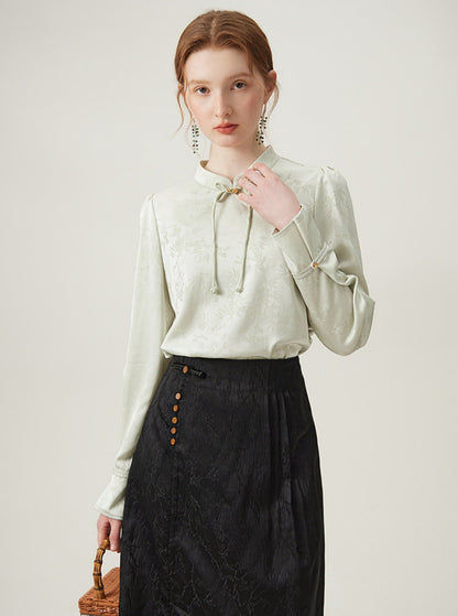 Mambo Style Green Chinese Style Top