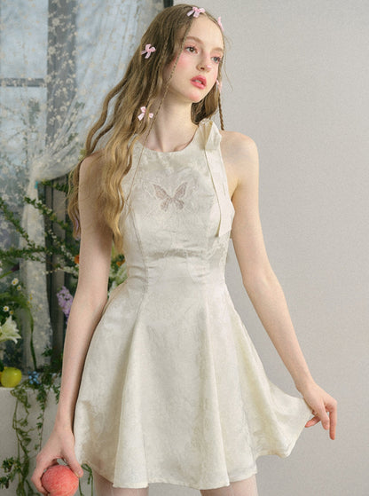 White Jacquard Princess Chinese Dress