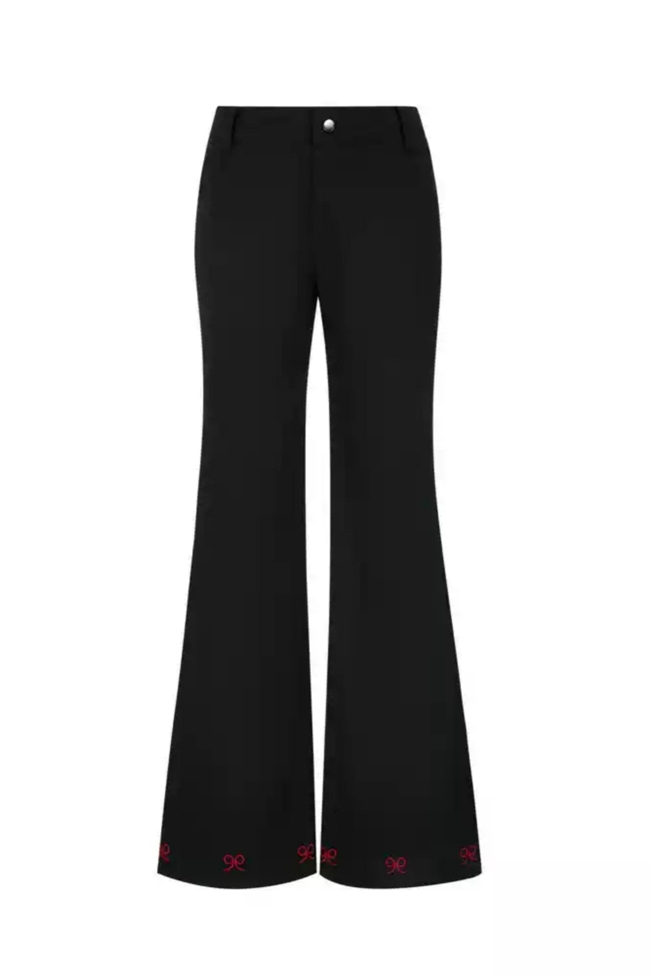 Embroidered Beaded Bootcut Trousers