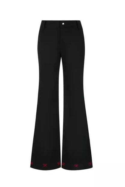 AYF embroidered beaded trousers Autumn loose design sense lazy wind relaxed sense slim bootcut slacks women