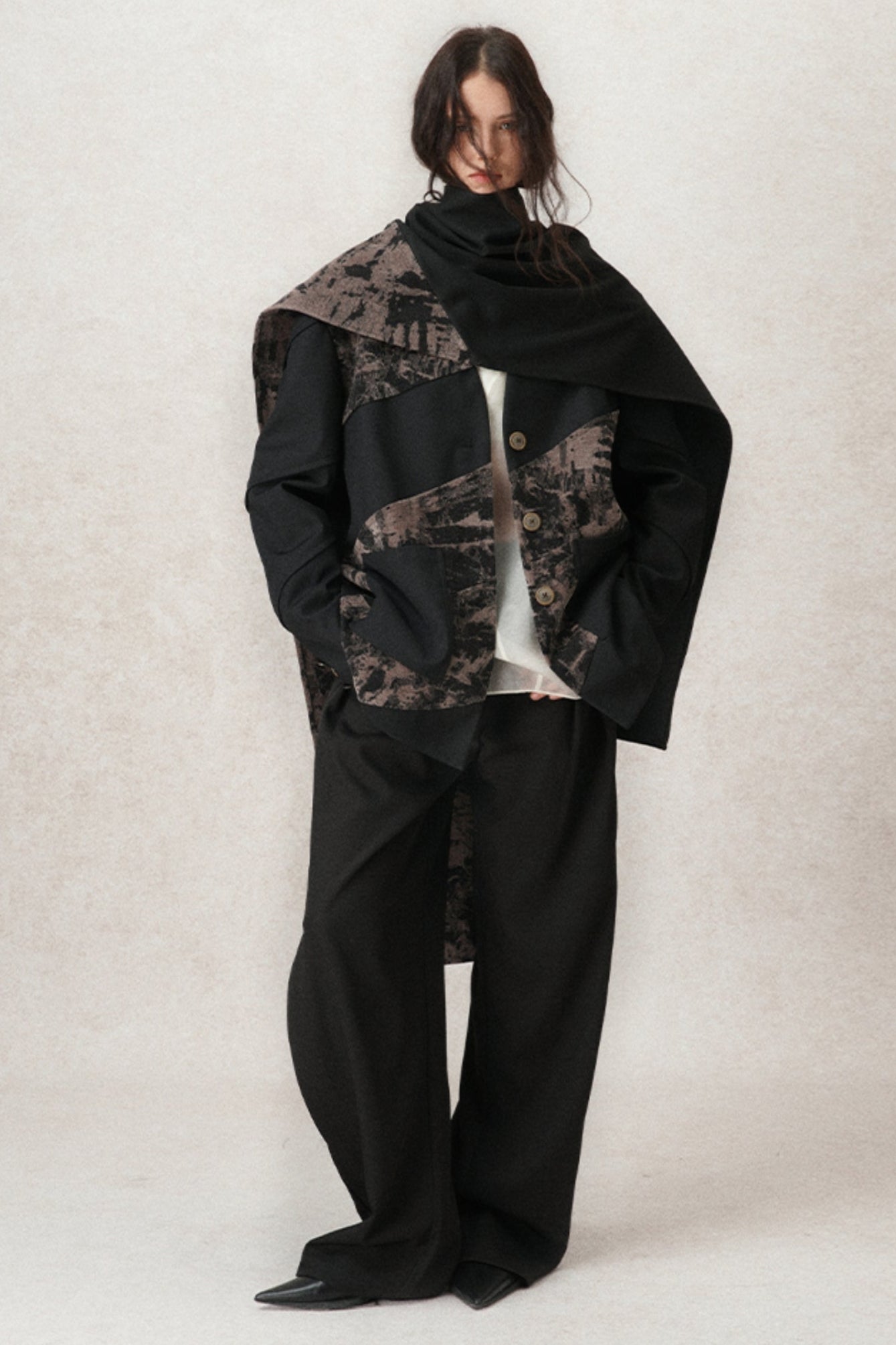 Loose Fit Structured Velvet Jacket