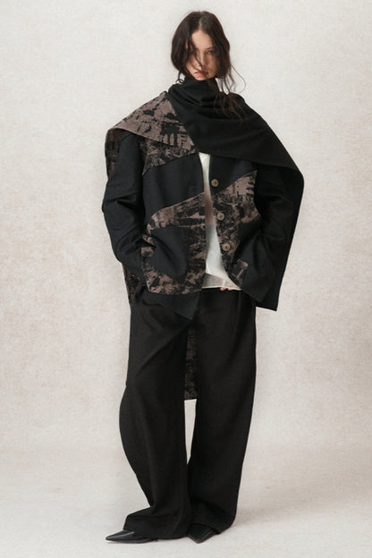 Loose Fit Structured Velvet Jacket