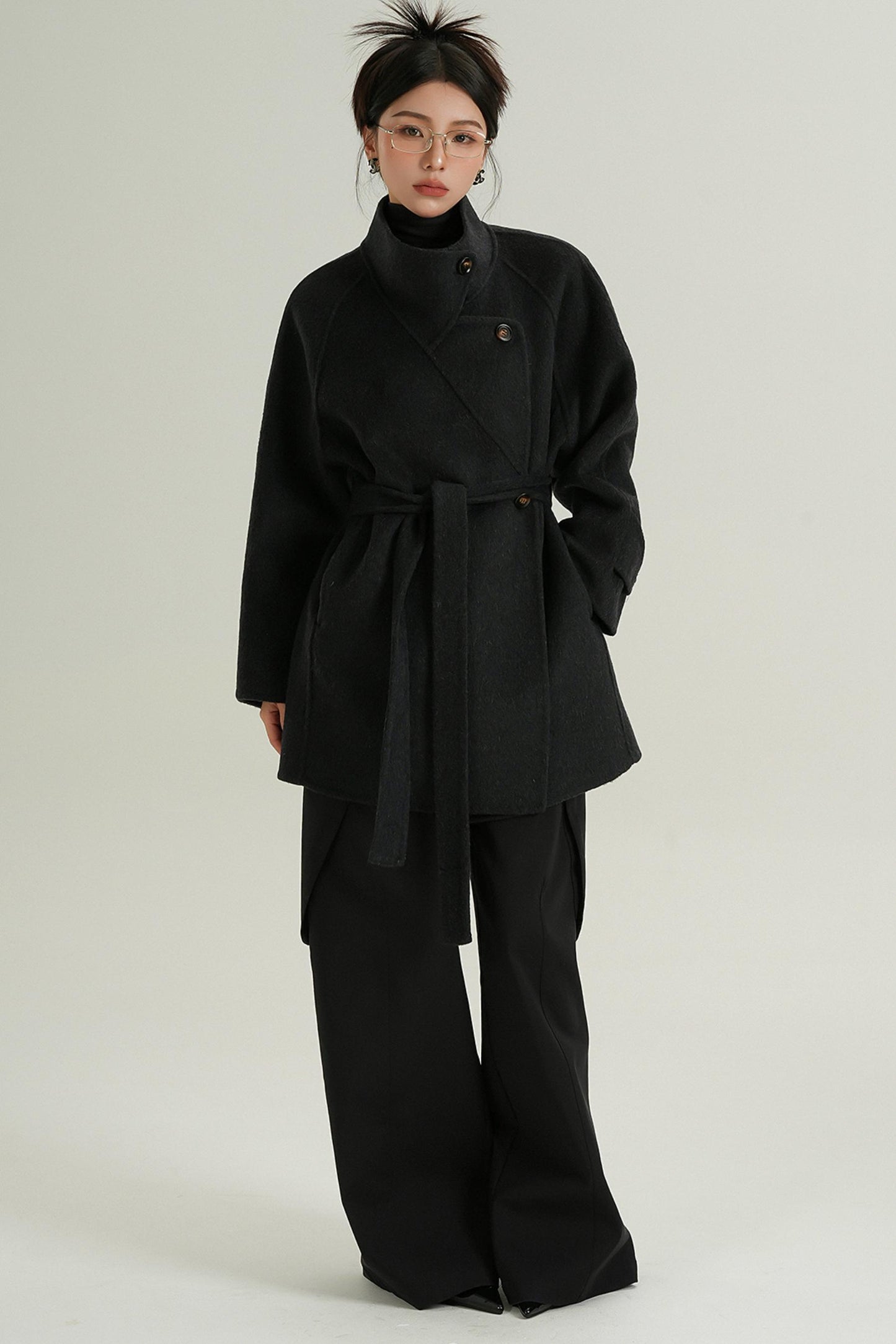 Half-Turtle Midi Wool Coat