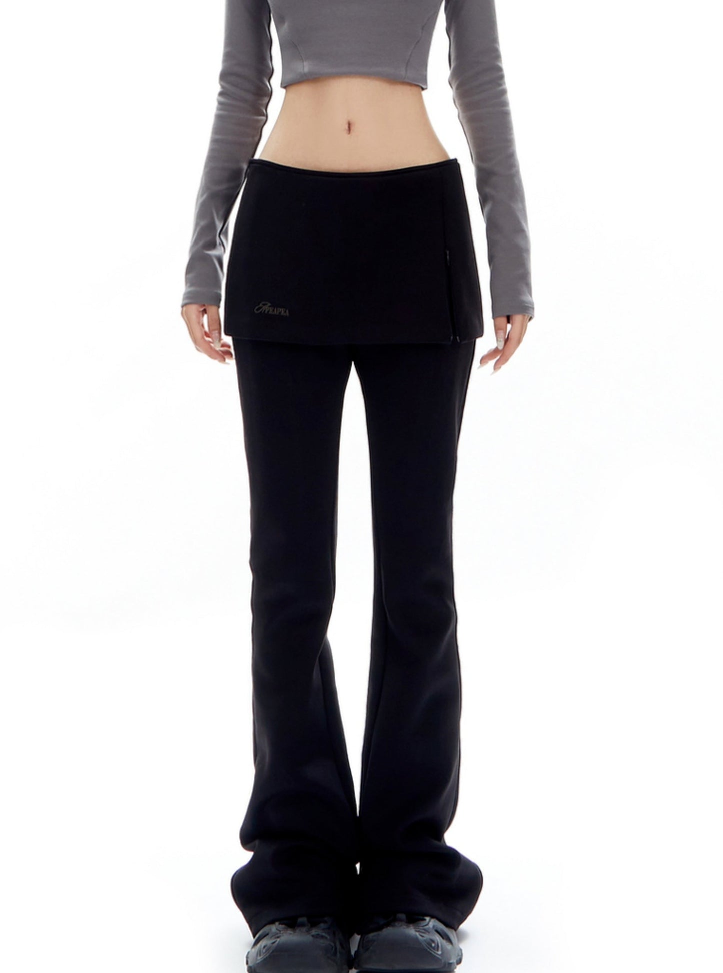 Fake Two Design Slit Stretch Yoga Pants