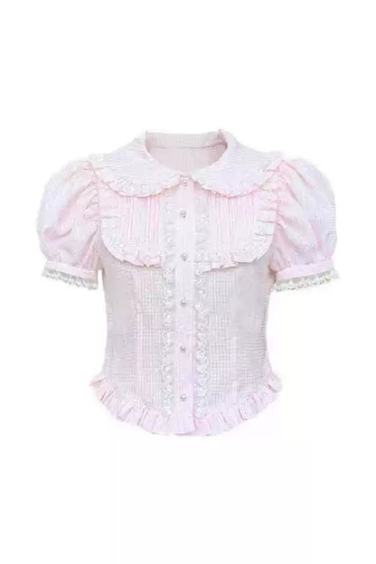 Lace Princess Checked Top