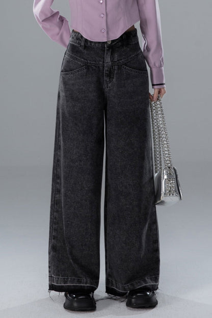 Dark Cloud Wavy Wide-Leg Jeans