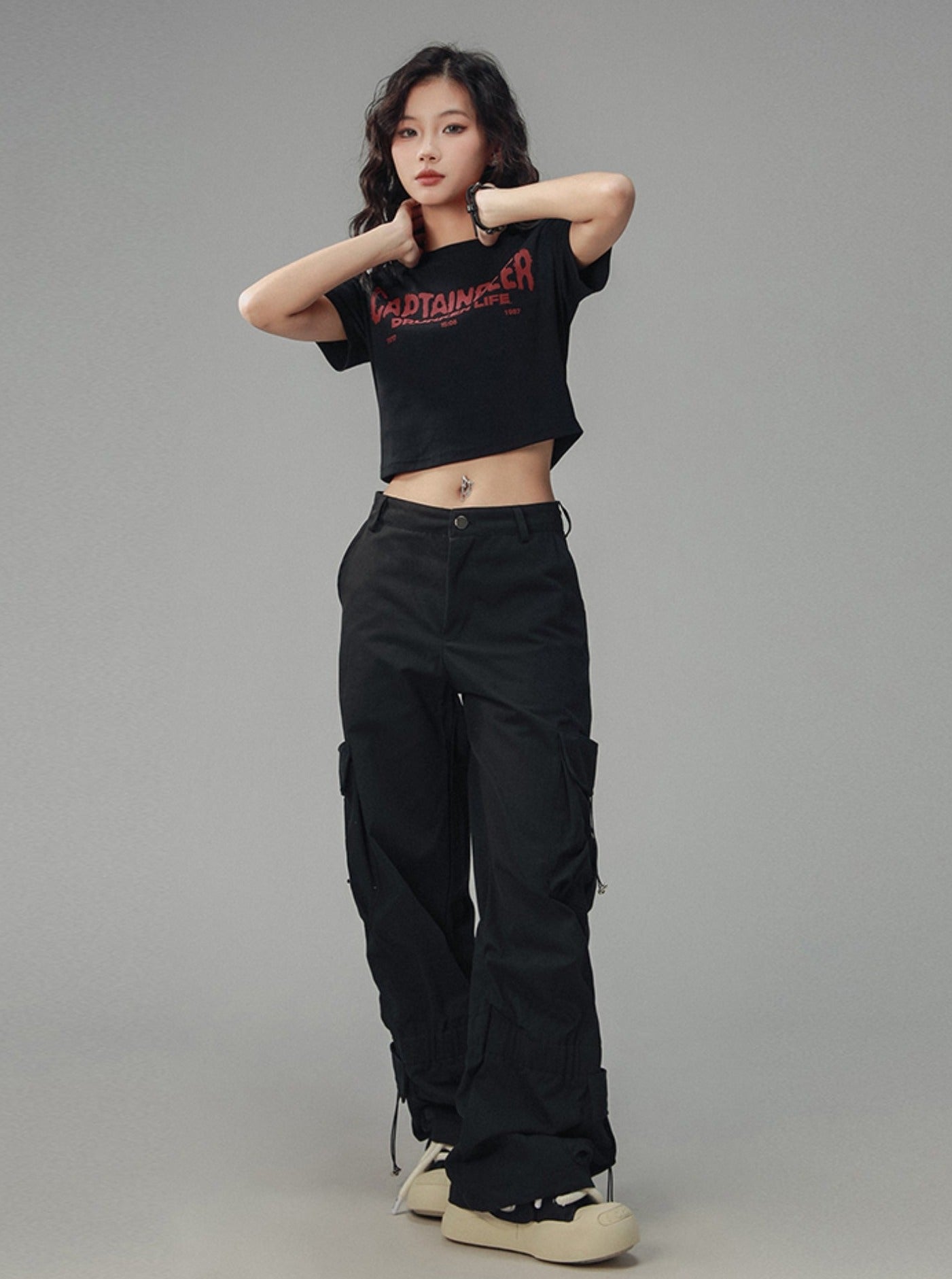 Waist Cropped Crew Neck T-Shirt