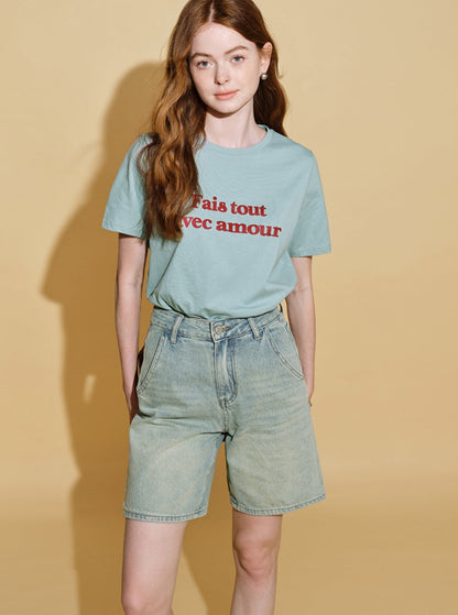 Letter Print Casual T-Shirt