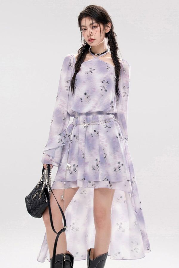 Smokey Purple Layer Dress Set Up