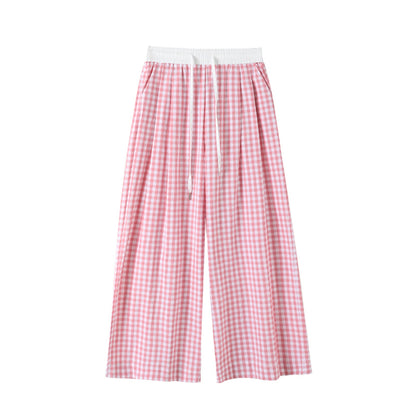 Vintage Plaid Wide-Legged Pants