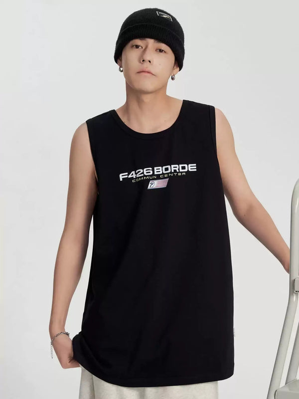 Mini Flag Graphic Loose Vest Top