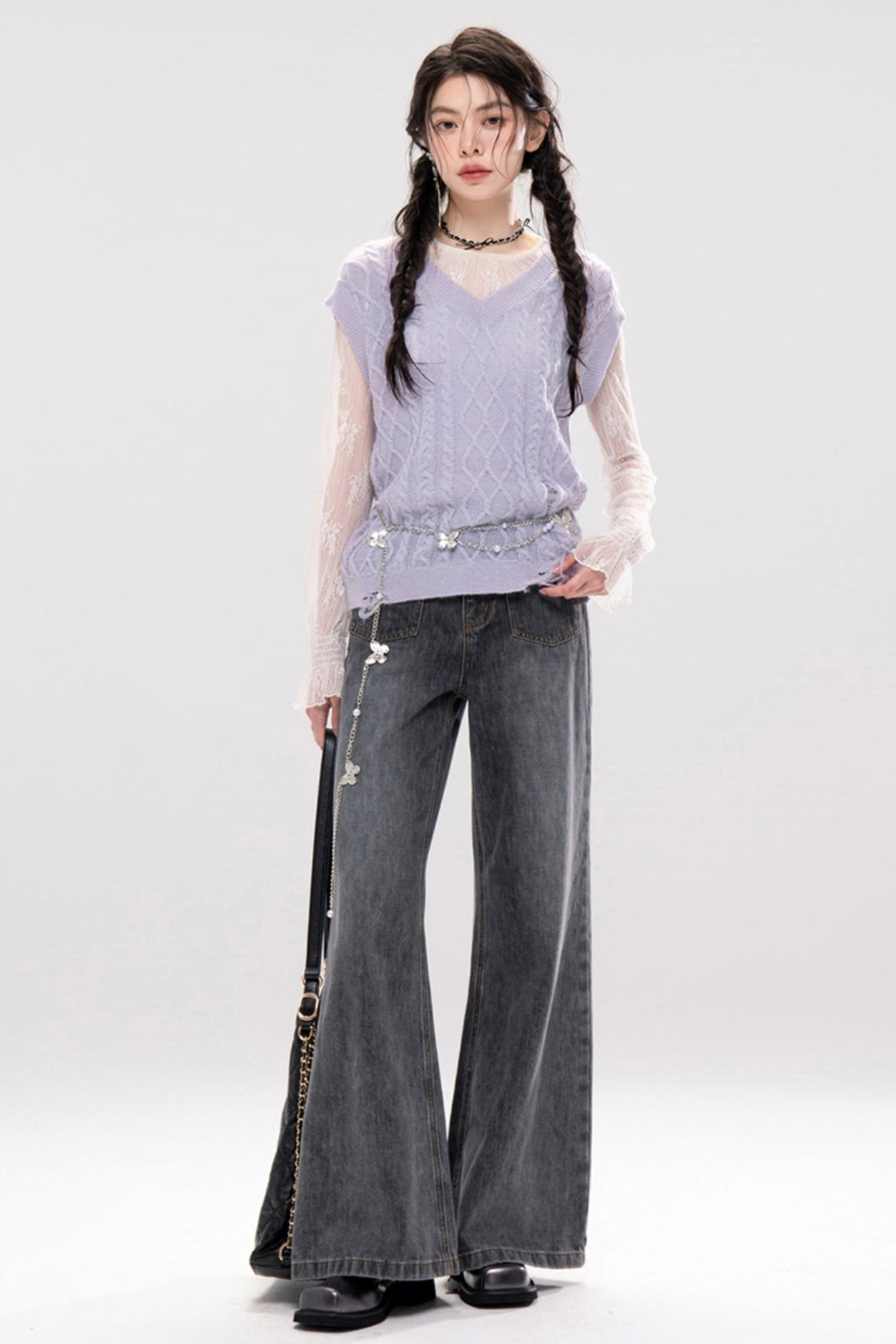 Smokey Purple Layer Dress Set Up