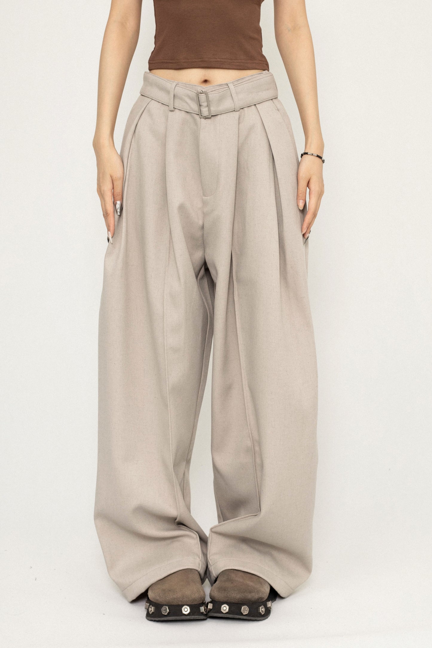 Unisex Retro Wide-Leg Suit Pants