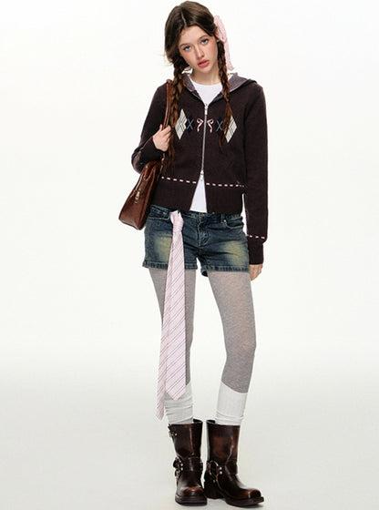 British Ryogram Cropped Cardigan