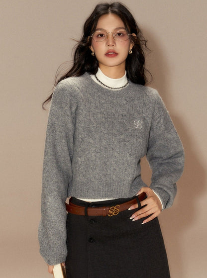 Twist Knit Pullover Sweater