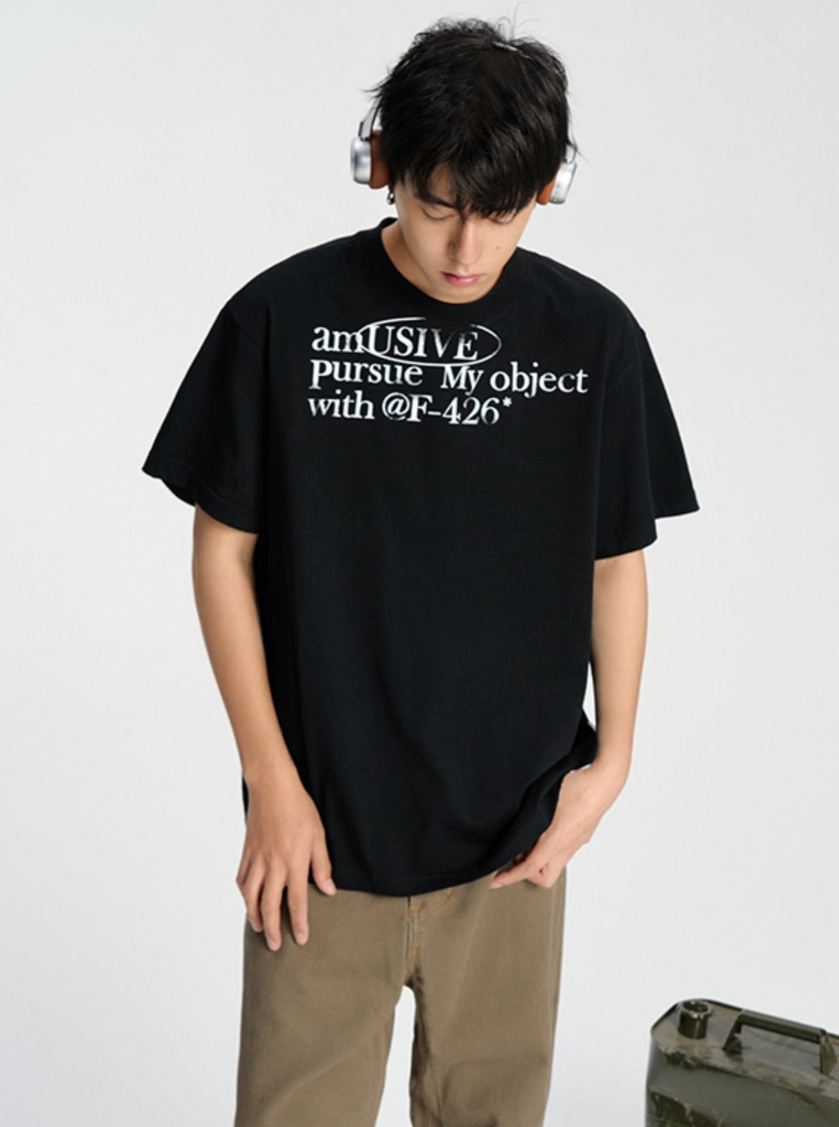 Hip-Hop Ausschnitt Letter T-Shirt