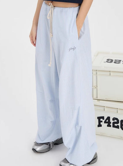 Loose Summer Vertical Stripe Slacks Pants