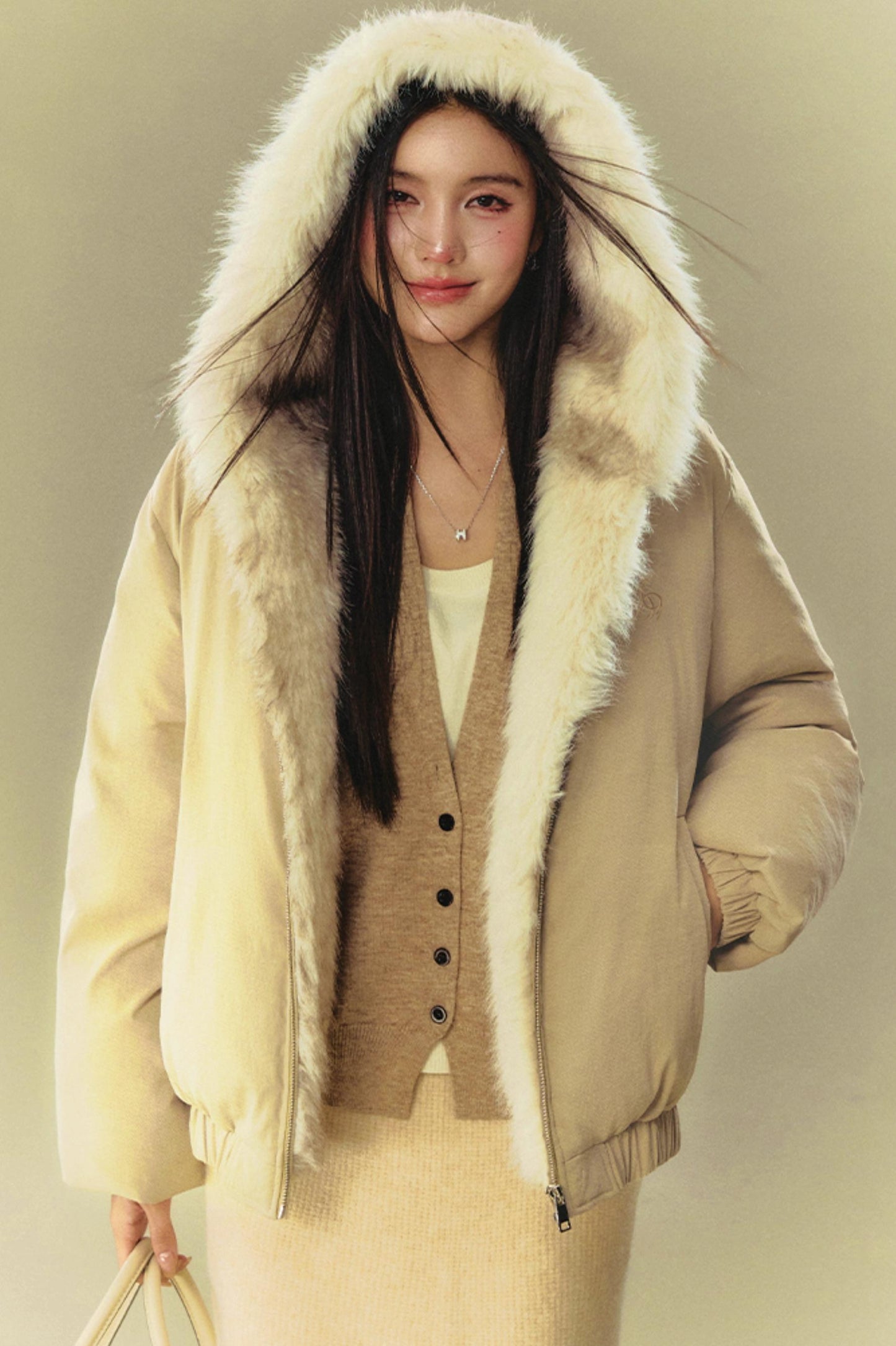 Plush Hooded Cotton Jacket