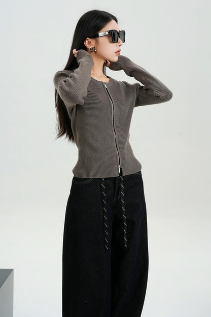 Long Sleeve Slim Fit Knit Sweater