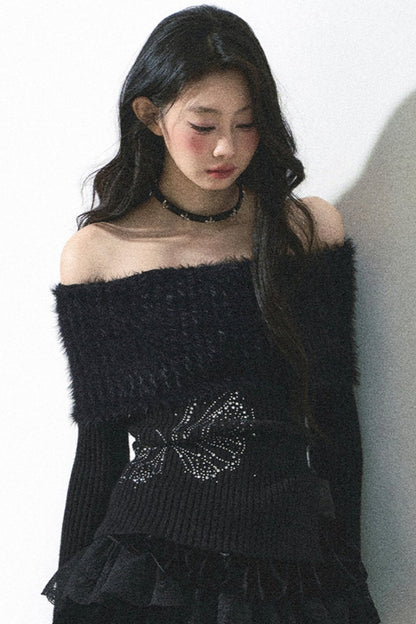 Sapporo ONE-SHOULDER KNIT SWEATER